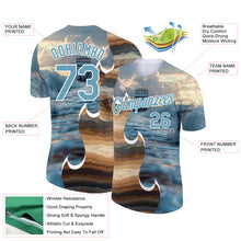 Load image into Gallery viewer, Custom Shadow Blue White 3D Pattern Design Sailing Cruise Ship Columbus Day Performance T-Shirt