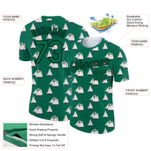 Load image into Gallery viewer, Custom Kelly Green Black 3D Pattern Design Sailing Ship Columbus Day Performance T-Shirt