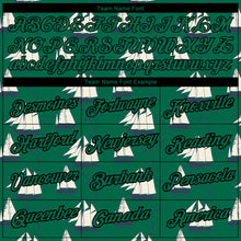 Load image into Gallery viewer, Custom Kelly Green Black 3D Pattern Design Sailing Ship Columbus Day Performance T-Shirt