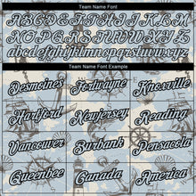 Load image into Gallery viewer, Custom Silver Black 3D Pattern Design Sailing Ship Wheel Compass Columbus Day Performance T-Shirt