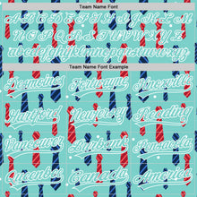 Load image into Gallery viewer, Custom Ice Blue White 3D Pattern Design Father's Day Tie Authentic Baseball Jersey