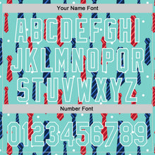 Load image into Gallery viewer, Custom Ice Blue White 3D Pattern Design Father's Day Tie Authentic Baseball Jersey