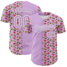 Load image into Gallery viewer, Custom Light Purple White 3D Pattern Design Father's Day Family Love Authentic Baseball Jersey