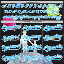 Load image into Gallery viewer, Custom Black Sky Blue-White 3D Pattern Design Father's Day Family Love Authentic Baseball Jersey