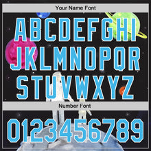 Load image into Gallery viewer, Custom Black Sky Blue-White 3D Pattern Design Father's Day Family Love Authentic Baseball Jersey