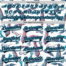 Load image into Gallery viewer, Custom White Black-Sky Blue 3D Pattern Design Father's Day Mustache And Tie Authentic Baseball Jersey