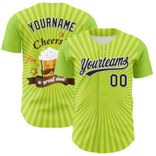 Load image into Gallery viewer, Custom Green Black-White 3D Pattern Design Father's Day Beer Cheers Authentic Baseball Jersey