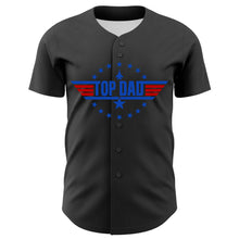 Load image into Gallery viewer, Custom Olive Thunder Blue-Red 3D Pattern Design Father's Day Top Dad Authentic Baseball Jersey