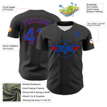 Load image into Gallery viewer, Custom Olive Thunder Blue-Red 3D Pattern Design Father's Day Top Dad Authentic Baseball Jersey