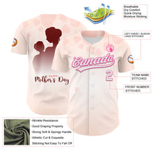 Load image into Gallery viewer, Custom Cream White-Pink 3D Pattern Design Mother's Day Family Love Authentic Baseball Jersey