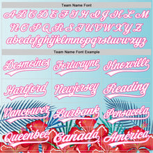 Load image into Gallery viewer, Custom Ice Blue White-Pink 3D Pattern Design Mother's Day Flower Authentic Baseball Jersey