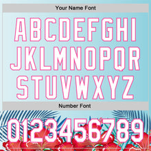 Load image into Gallery viewer, Custom Ice Blue White-Pink 3D Pattern Design Mother's Day Flower Authentic Baseball Jersey