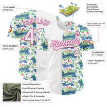 Load image into Gallery viewer, Custom White Pink 3D Pattern Design Mother's Day Flower Authentic Baseball Jersey