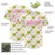 Load image into Gallery viewer, Custom White Pink 3D Pattern Design Mother's Day Love Authentic Baseball Jersey