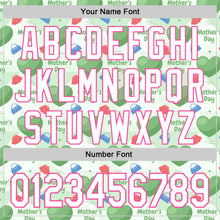 Load image into Gallery viewer, Custom Green White-Pink 3D Pattern Design Mother's Day Love Authentic Baseball Jersey