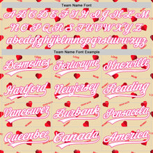 Load image into Gallery viewer, Custom Cream White-Pink 3D Pattern Design Mother's Day Love Authentic Baseball Jersey