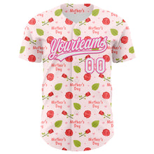 Load image into Gallery viewer, Custom Light Pink White-Pink 3D Pattern Design Mother's Day Flower Authentic Baseball Jersey
