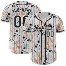 Load image into Gallery viewer, Custom White Black Comic Doodle Ballgame 3D Pattern Design Authentic Baseball Jersey