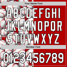 Load image into Gallery viewer, Custom Red White-Black Comic Doodle Ballgame 3D Pattern Design Authentic Baseball Jersey