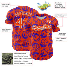 Load image into Gallery viewer, Custom Orange White Comic Doodle Ballgame 3D Pattern Design Authentic Baseball Jersey