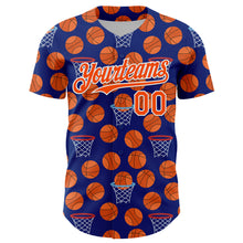 Load image into Gallery viewer, Custom Royal Orange-White Comic Doodle Ballgame 3D Pattern Design Authentic Baseball Jersey