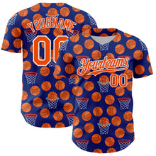 Load image into Gallery viewer, Custom Royal Orange-White Comic Doodle Ballgame 3D Pattern Design Authentic Baseball Jersey