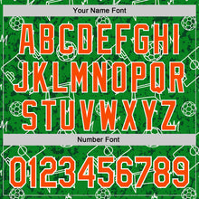 Load image into Gallery viewer, Custom Grass Green Orange-White Comic Doodle Ballgame 3D Pattern Design Authentic Baseball Jersey