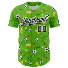 Load image into Gallery viewer, Custom Aurora Green Black-White Comic Doodle Ballgame 3D Pattern Design Authentic Baseball Jersey