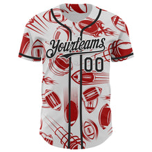 Load image into Gallery viewer, Custom White Black Comic Doodle Ballgame 3D Pattern Design Authentic Baseball Jersey