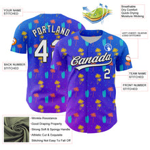 Load image into Gallery viewer, Custom Purple White-Black 3D Hawaii Tropical Palm Tree Authentic Baseball Jersey