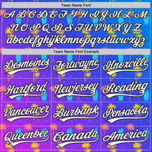 Load image into Gallery viewer, Custom Purple White-Black 3D Hawaii Tropical Palm Tree Authentic Baseball Jersey