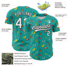 Load image into Gallery viewer, Custom Aqua White-Black 3D Hawaii Tropical Palm Tree And Beach Authentic Baseball Jersey