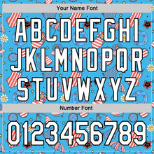 Load image into Gallery viewer, Custom Sky Blue White-Black 3D Hawaii Beach Authentic Baseball Jersey