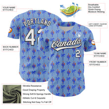 Load image into Gallery viewer, Custom Light Blue White-Black 3D Hawaii Tropical Palm Tree And Cactus Authentic Baseball Jersey