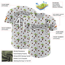 Load image into Gallery viewer, Custom White Black 3D Hawaii Tropical Palm Tree Authentic Baseball Jersey