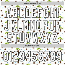 Load image into Gallery viewer, Custom White Black 3D Hawaii Tropical Palm Tree Authentic Baseball Jersey