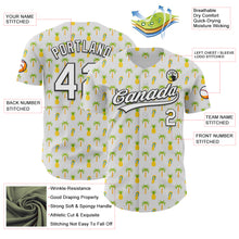Load image into Gallery viewer, Custom White Black 3D Hawaii Tropical Palm Tree And Fruit Pineapple Authentic Baseball Jersey