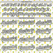 Load image into Gallery viewer, Custom White Black 3D Hawaii Tropical Palm Tree And Fruit Pineapple Authentic Baseball Jersey