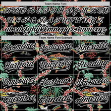 Load image into Gallery viewer, Custom Black White 3D Hawai Island Tropical Palm Tree And Flower Authentic Baseball Jersey