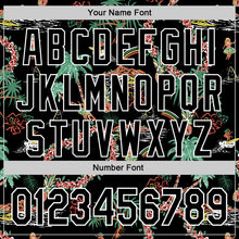 Load image into Gallery viewer, Custom Black White 3D Hawai Island Tropical Palm Tree And Flower Authentic Baseball Jersey