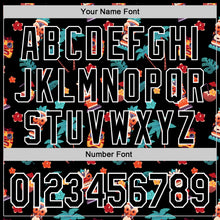 Load image into Gallery viewer, Custom Black White 3D Hawai Tropical Palm Tree Flower And Tiki Mask Authentic Baseball Jersey