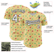 Load image into Gallery viewer, Custom Yellow White-Black 3D Hawaii Tropical Palm Leaves And Fruit Pineapple Authentic Baseball Jersey
