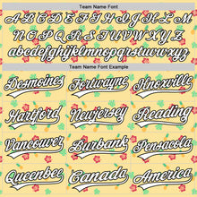 Load image into Gallery viewer, Custom Yellow White-Black 3D Hawaii Tropical Palm Leaves And Fruit Pineapple Authentic Baseball Jersey