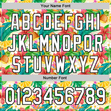 Load image into Gallery viewer, Custom Yellow White-Black 3D Hawaii Tropical Palm Leaves Flower And Fruit Pineapple Authentic Baseball Jersey