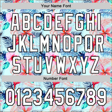 Load image into Gallery viewer, Custom Ice Blue White-Black 3D Hawaii Tropical Palm Leaves And Flower Authentic Baseball Jersey