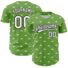 Load image into Gallery viewer, Custom Green White-Black 3D Hawaii Fruit Lemon Authentic Baseball Jersey