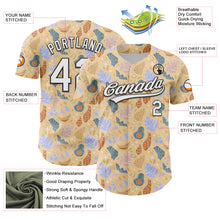 Load image into Gallery viewer, Custom Brown White-Black 3D Hawaii Tropical Palm Leaves Authentic Baseball Jersey