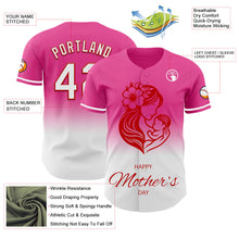 Load image into Gallery viewer, Custom Pink White-Red 3D Pattern Design Gradient Mother's Day Family Love Authentic Baseball Jersey