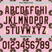 Load image into Gallery viewer, Custom Light Pink Brown-Neon Pink 3D Pattern Design Foodie Food Dessert Doughnut Authentic Baseball Jersey