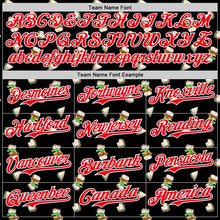 Load image into Gallery viewer, Custom Black Fire Red-White 3D Pattern Design Foodie Fast Food Sandwich Authentic Baseball Jersey